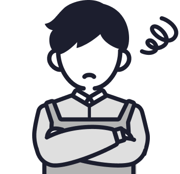 イラスト：悩んでいるスタッフ