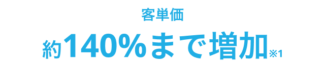 客単価 約140%まで増加※1