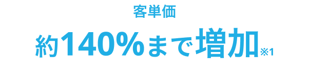 客単価 約140%まで増加※1