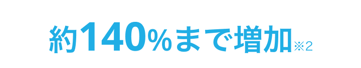 約140%に増加 ※2