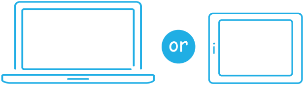 パソコンまたはiPadのイラスト