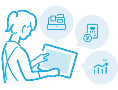 AirBussinessToolsを使う女性のイラスト