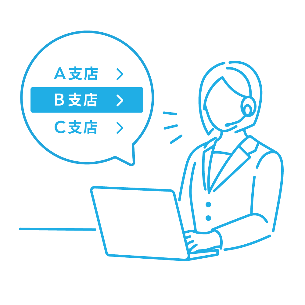 各支店の空き状況をコールセンターで一括管理できる