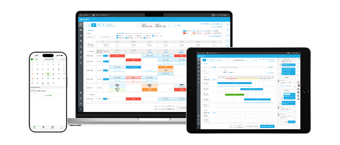 『Airシフト』とスタッフ用シフト管理アプリ『シフトボード』。AirシフトはPCとタブレットに対応しています。