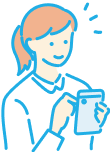 イラスト:スマートフォンを操作する人