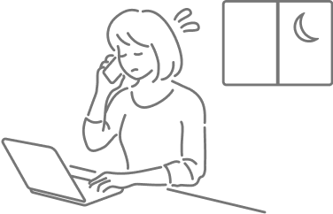 イラスト:電話やメールでシフト提出依頼のリマインドをする人