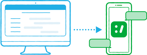 イラスト:Airシフトからシフトボードに自動でシフトの提出依頼が送られている様子