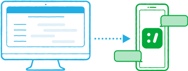 イラスト:Airシフトからシフトボードに自動でシフトの提出依頼が送られている様子