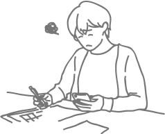 イラスト:スタッフから集めたシフトの転記作業で悩んでいる人