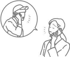 イラスト:電話で個別にシフト調整の連絡をする人