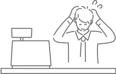 イラスト:人手不足で負荷のかかったスタッフ