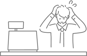 イラスト:人手不足で負荷のかかったスタッフ