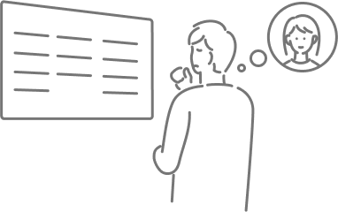 イラスト:人員配置基準を満たすシフトの作成に悩む人