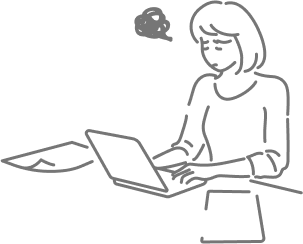 イラスト:出退勤管理を紙や手入力で行なっていて不安そうな人