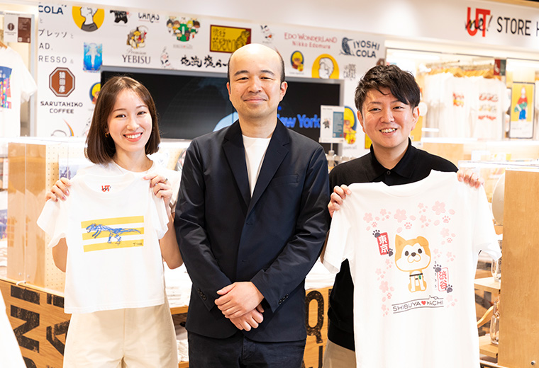 写真:笑顔のユニクロ 原宿店様のスタッフ3名